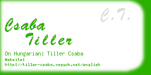 csaba tiller business card